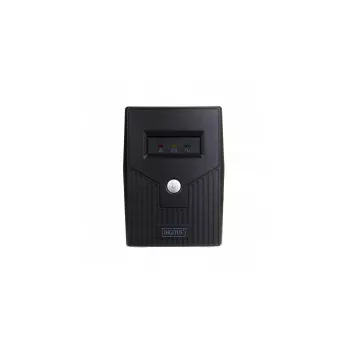 Fonte de alimentação ininterrupta DIGITUS Line-Interactive DN-170064-B 800 VA (480 W), AVR, LCD, torre, 2 saídas AC, tipo F