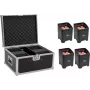Conjunto de iluminação LED a bateria EUROLITE AKKU UP-4 Entry QCL Spot 4x — projetores spot recarregáveis compactos
