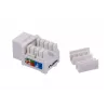 Módulo Keystone LANBERG KSU6-1090, Cat6 U/UTP plano, ficha RJ-45 para conector fêmea LSA, AWG 22/26, 14.5×16.1 mm, branco