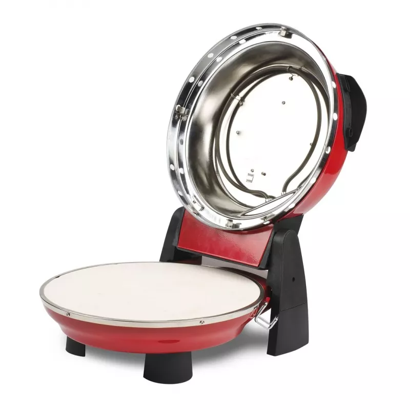 Máquina de pizza G3FERRARI G10032 – 1200 W, superfície de pedra, máx. 400 °C, pizza de 31 cm, temporizador mecânico, vermelho