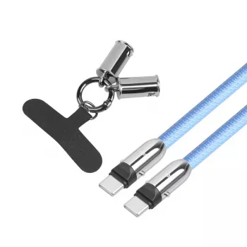 Cabo USB-C 2em1 1m azul