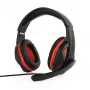 Headset gaming com fios GEMBIRD GHS-03 — 20–20000 Hz, cabo de 2 m, 250 g, preto/vermelho