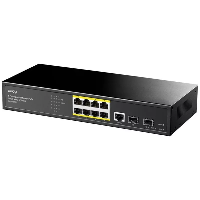 Switch gerido Cudy GS2008PS2 L2 Gigabit Ethernet 8 portas PoE