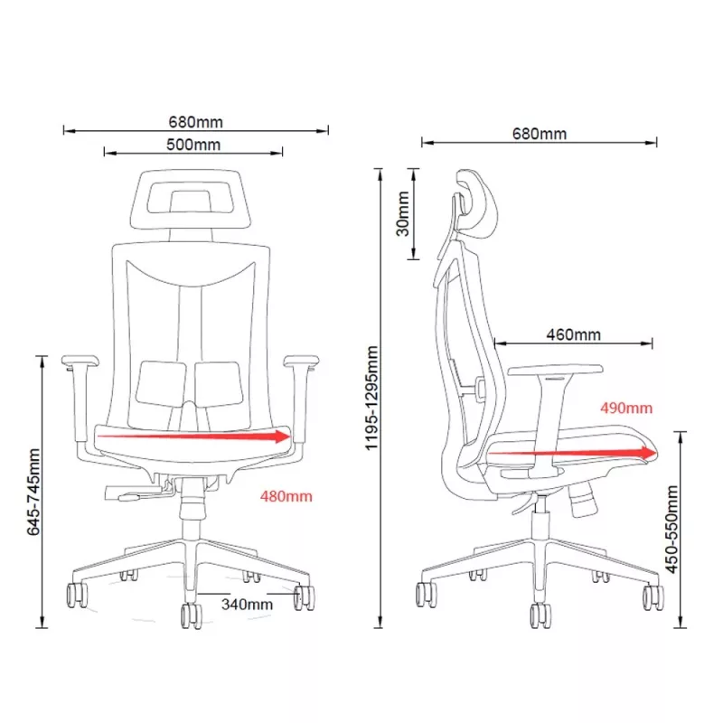 Cadeira ergonómica premium Ergo Officer ER-414