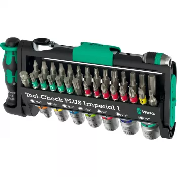Conjunto de ferramentas Wera Tool-Check Plus Imperial 39 peças — conjunto de chaves e acessórios imperial 39 peças