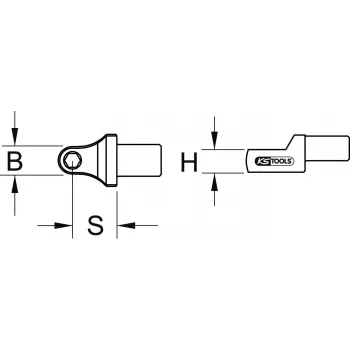KS Tools adaptador de pontas de encaixe 9x12 mm para pontas de 5/16 polegadas, para chaves dinamométricas (516.2010)