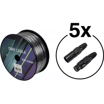 Conjunto de cabos DMX EUROLITE 20000429 — 2×0,22 mm² condutores, rolo de 100 m