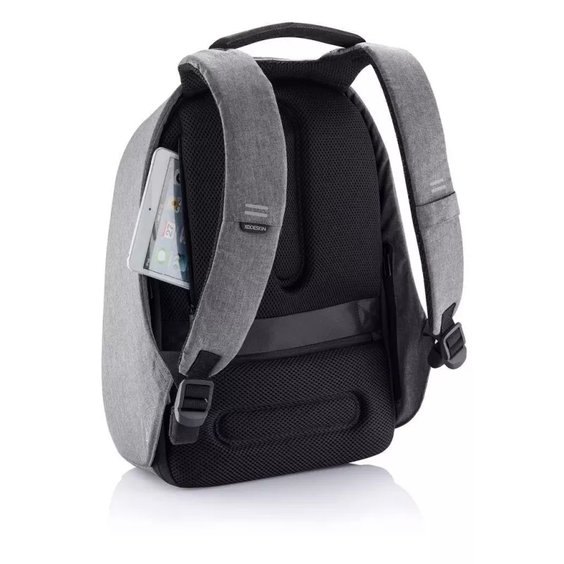 XD Design Bobby Hero Regular P705.292 mochila antirroubo, portátil de 15,6 polegadas, tablet de 12,9 polegadas, 16 l, porta de carregamento USB, bolso RFID, cinzento