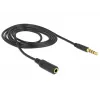 Cabo de áudio 3,5 mm ficha para conector fêmea DeLOCK 84666 preto 1 m