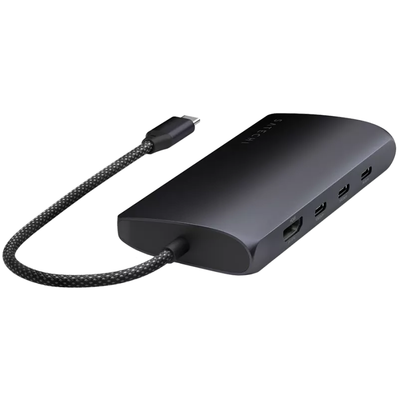 Adaptador multiporta Satechi USB-C ST-P8KED — 6 portas, suporta resolução 8K