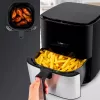 Clatronic FR 3782 H, Fritadeira de ar quente, 5 l, 80 °C, 200 °C, imagem única, Preta, Aço inoxidável