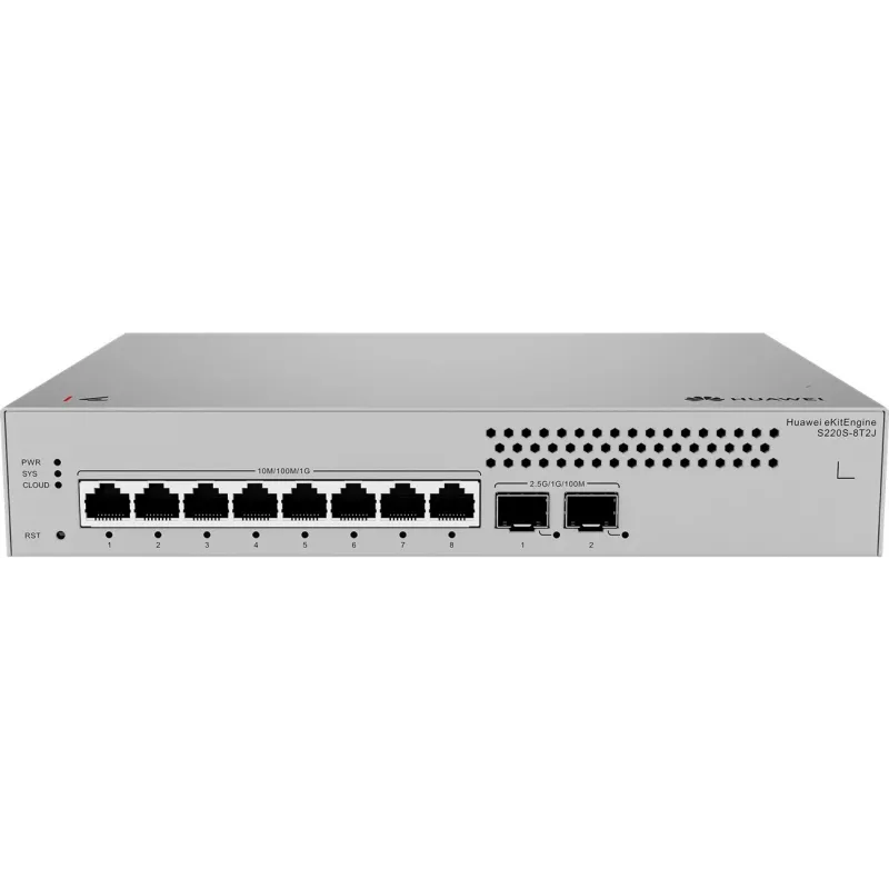 Switch gerido HUAWEI S220S-8T2J L2 Gigabit Ethernet 8 portas 1U cinzento