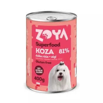 Comida húmida para cães ZOYA Superfood Cabra 400 g — alimento completo para cães adultos, lata de 400 g