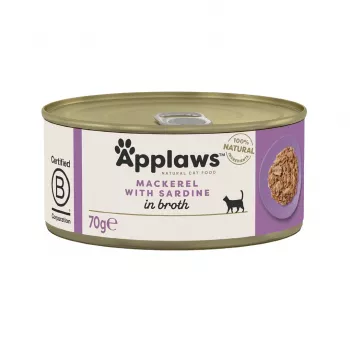 APPLAWS Cavala com sardinha em caldo - Alimento húmido para gatos - 70g