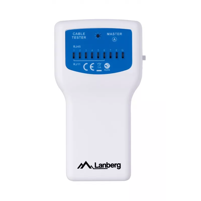 Lanberg NT-0402 testador de cabos de rede PoE, azul/branco