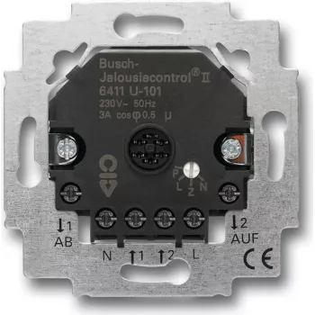 Busch-Jaeger 6411 U-101 Atuador embutido para persianas/estores, 2 canais
