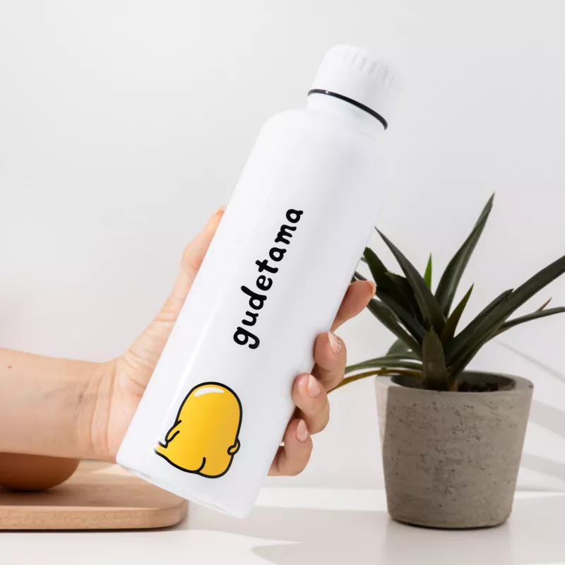 Garrafa de metal Paladone Gudetama — garrafa de aço inoxidável isolada com design de personagem