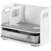 Organizador de secretária Digitus com carregador Qi aço cinzento branco 1 gaveta