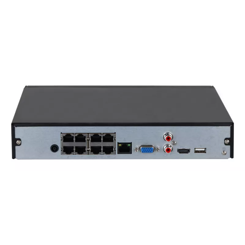 Gravador de vídeo em rede DAHUA Lite NVR2108HS-8P-4KS3 — 8 canais, 4K máx., disco SATA, 1U, PoE