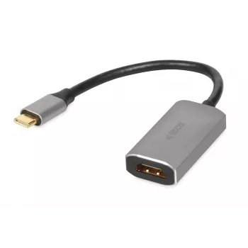 Cabo adaptador IBOX USB-C para HDMI, modelo IACFAK, USB-C (macho) para HDMI (fêmea), 4K 60 Hz, fichas retas, prateado