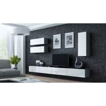Armário Cama VIGO 90 fechado 90/35/32 cinzento/branco brilhante