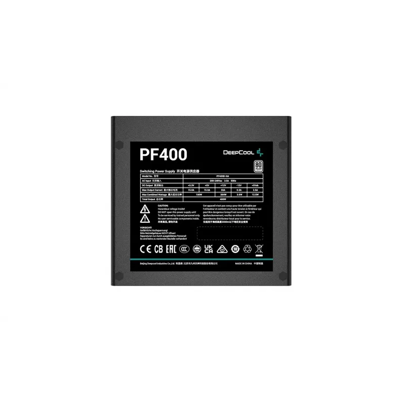 Fonte de alimentação DeepCool PF400 400W, ATX, preto