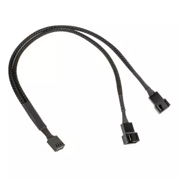 Cabo em Y para ventoinha PWM Kolink 1-para-2, 35 cm, preto, revestido, modelo PGW-AC-KOL-111