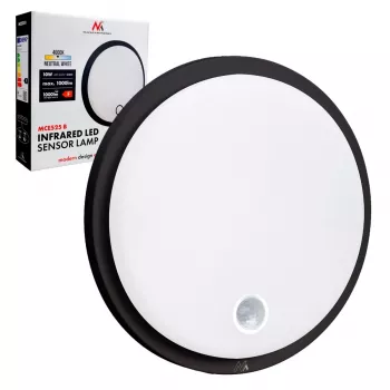 Lâmpada LED com sensor PIR MACLEAN MCE525 B – aplique de parede exterior, LED ativada por movimento