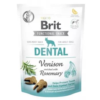 Snacks de higiene dentária para cães Brit Functional Snack Dental Venison 150 g — sem cereais, hipoalergénico, proteína 26%