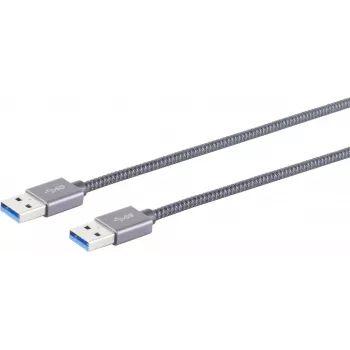 Cabo USB S/CONN 13-37020 USB 3.2 Gen 2 1 m cinzento