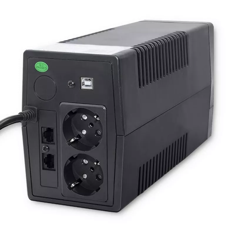 UPS Qoltec Monolith (fonte de alimentação ininterrupta) Dupla conversão (Online) 0,45 kVA 240 W 2 tomadas