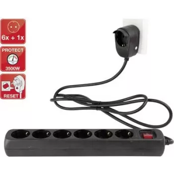 Extensão de energia REV 0012692514 2 m 7 tomadas AC interior preto