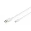 DIGITUS - Cabo Lightning - Lightning (M) para USB (M) - 1,0 m - isolamento duplo - branco - moldado - para Apple iPad/iPhone/iPod (Lightning) (DB-600106-010-W)