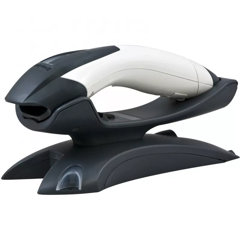 Honeywell Voyager 1202g Leitor de códigos de barras Bluetooth com base de carregamento/comunicação, kit USB, marfim