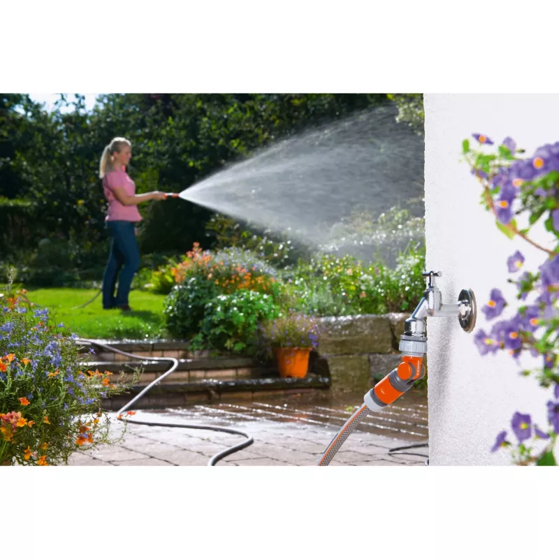 Gardena 998-50 - cinzento - laranja - prateado - 3,3 mm (G 2,50 cm (1))/26,5 mm (G 3/4) - conector (998-50)