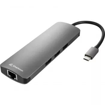 Sharkoon Adaptador Combo USB 3.0 Type C Placas/adaptadores de interface HDMI, RJ-45, USB 3.2 Gen 1 (3.1 Gen 1)