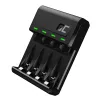Carregador de pilhas Green Cell GC VitalCharger USB, 4 slots, AA/AAA, alimentado por USB, preto