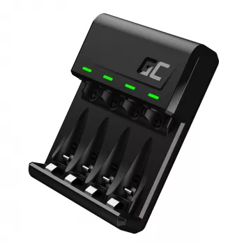 Carregador de pilhas Green Cell GC VitalCharger USB, 4 slots, AA/AAA, alimentado por USB, preto