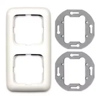 Kindermann 7441000002 Moldura de interruptor dupla para Busch-Jaeger Reflex SI, branco alpino
