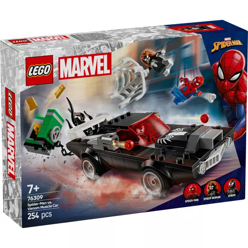LEGO Marvel Super Heroes conjunto de construção Carro muscle do Spider-Man vs. Venom 76309 — 254 peças, 3 minifiguras, idade 7+