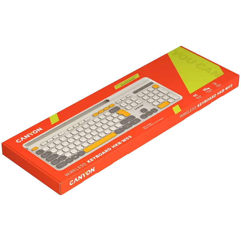 Teclado CANYON HKB-W03 EN AAA sem fios bege