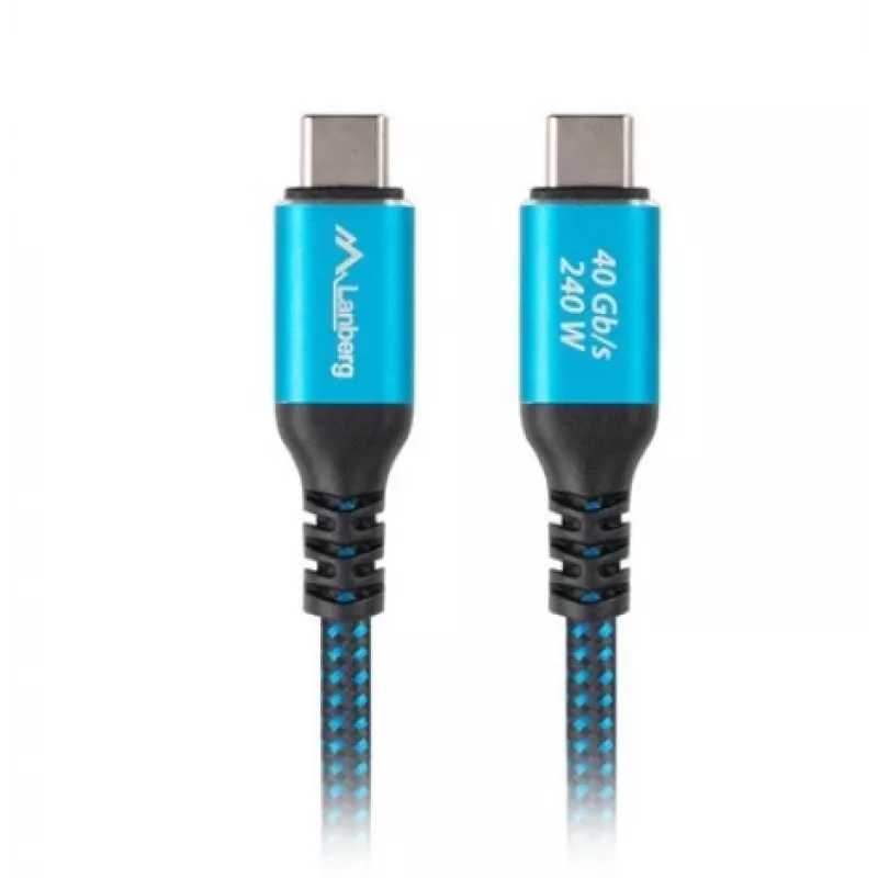Cabo USB-C para USB-C LANBERG CA-CMCM-45CU-0020-BK, 240 W PD, 8K@60Hz, 2,0 m