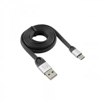 Cabo Sbox USB 2.0-Type-C/2.4A preto/prateado 1,5 m