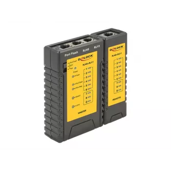 Testador de cabos Delock + localizador de portas - conjunto de testador de rede (86407)