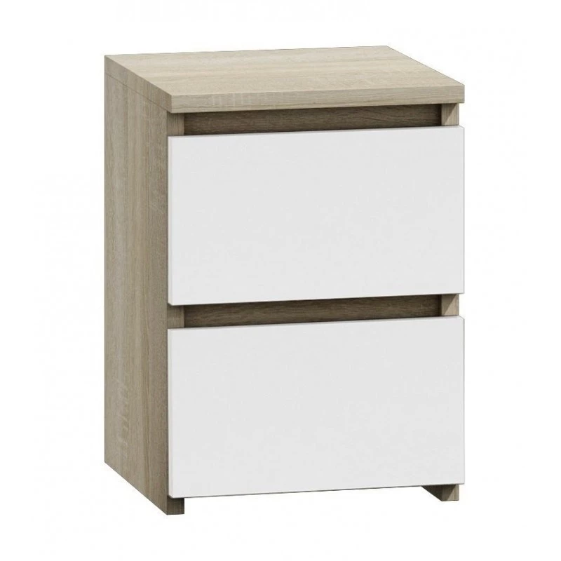 Mesa de cabeceira Topeshop M2 SONOMA MIX 2 gaveta(s) carvalho, branco