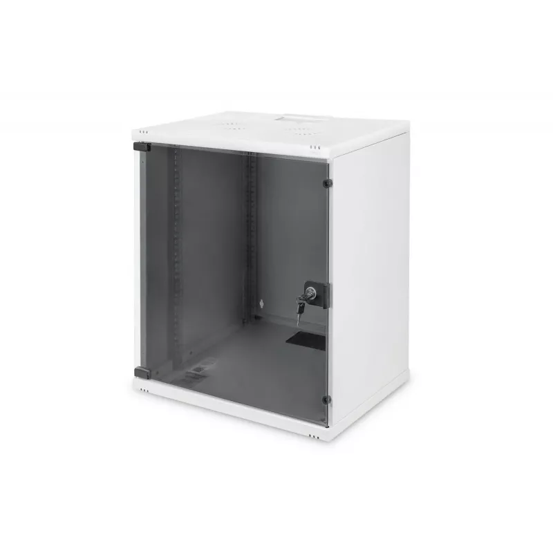 DIGITUS Compact Series DN-19 12-U-S-1 - Armário de parede - cinzento-claro, RAL 7035 - 12U - 48,3 cm (19