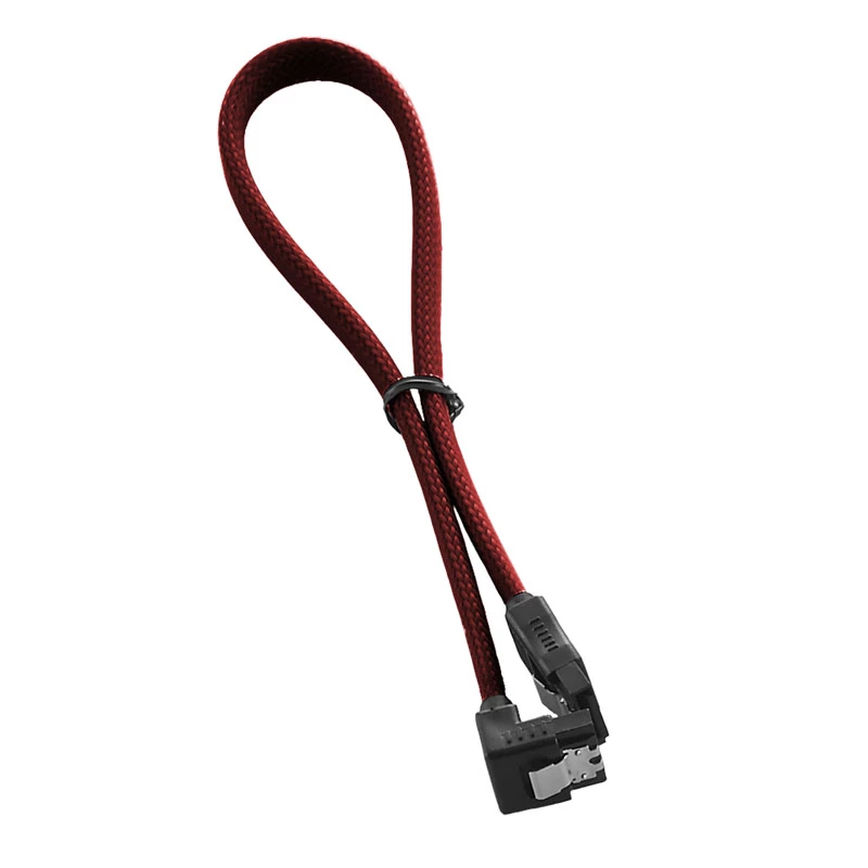 Cabo ModMesh SATA-3 em ângulo reto 30 cm – vermelho-sangue – cabo – Digital/Dados (CM-CAB-RSAT-N30KBR-R)