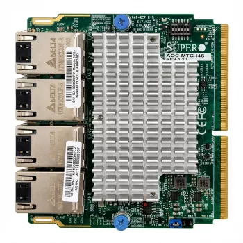 Super Micro Supermicro AOC-MTG-i4S - adaptador de rede - 10 Gigabit SFP+ x 4 (AOC-MTG-I4S-O)