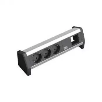 Extensão de energia Bachmann 3x Schuko 1x GST18 preto prateado
