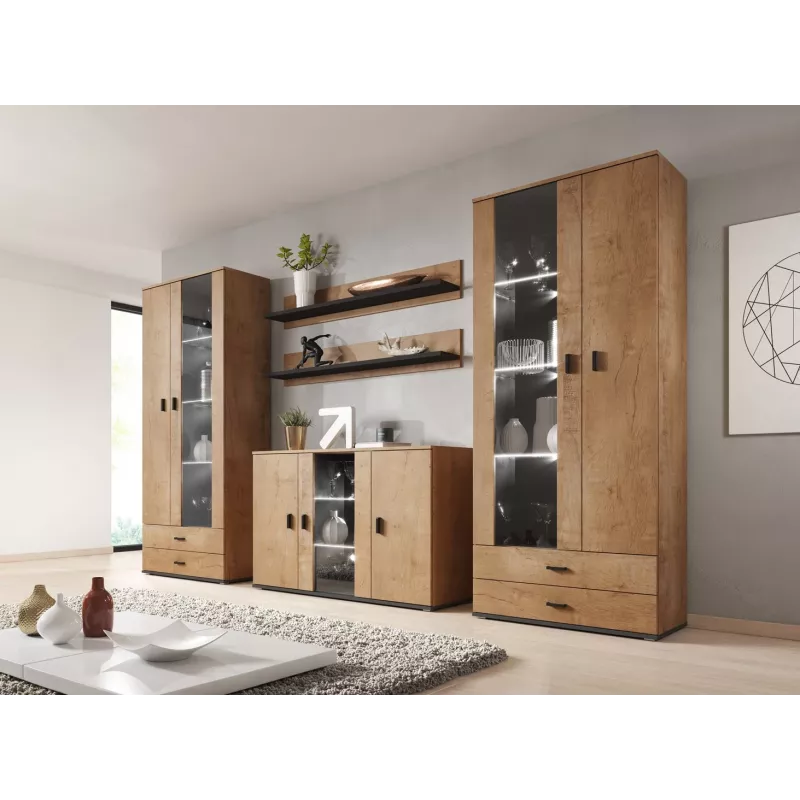 Aparador cama sideboard 120 cm SOHO S7 carvalho lefkas/preto